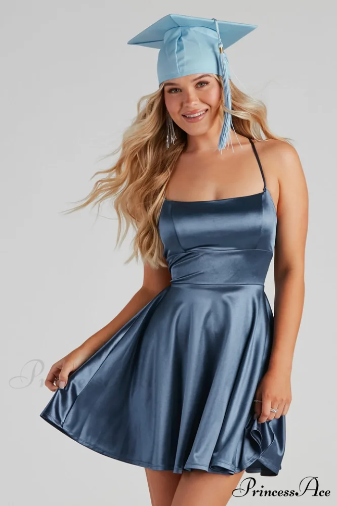 A Moment In Charming Satin Skater Dress - Image 16