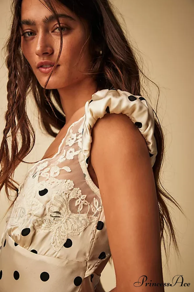 Butterfly Babe Lace Charming Polka Dot Maxi Dress - Image 7