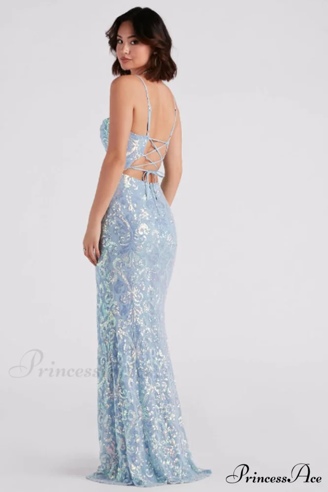 Gabrielle Formal Stylish Sequin Long Dress - Image 3