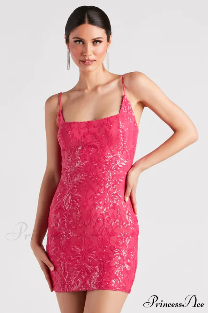 Leila Sequin Stylish Bodycon Mini Dress - Image 11
