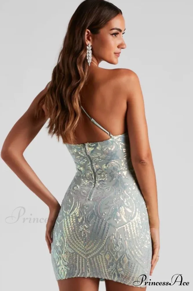 Karla Sequin Iridescent Charming Bodycon Party Dress - Image 2