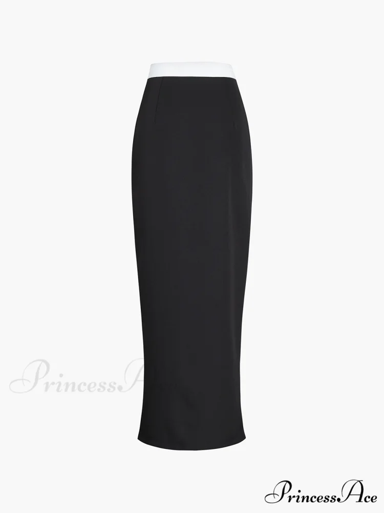 Asymmetric Waistband Graceful Maxi Skirt - Image 5