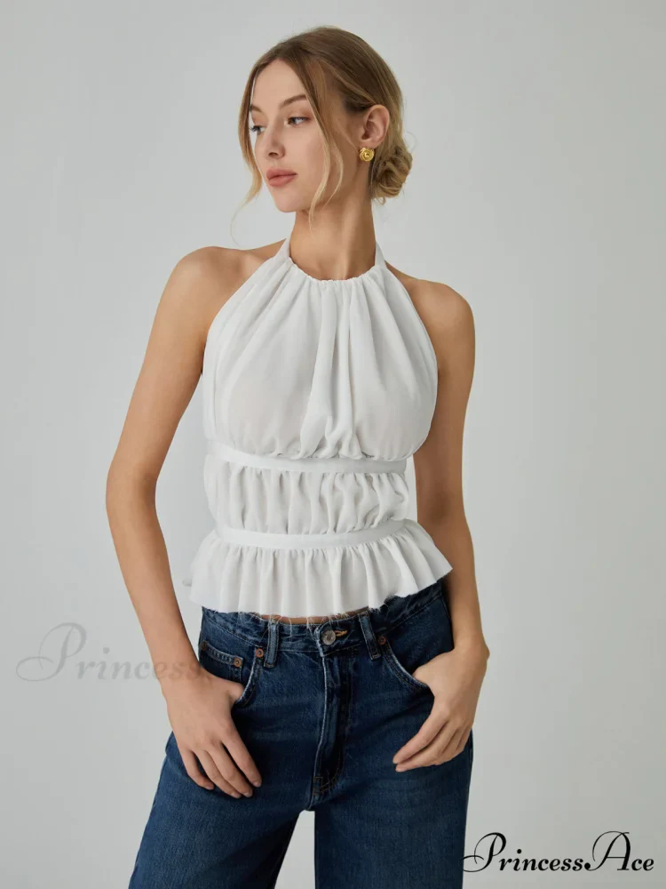 Backless Halter Graceful Tank Top - Image 3