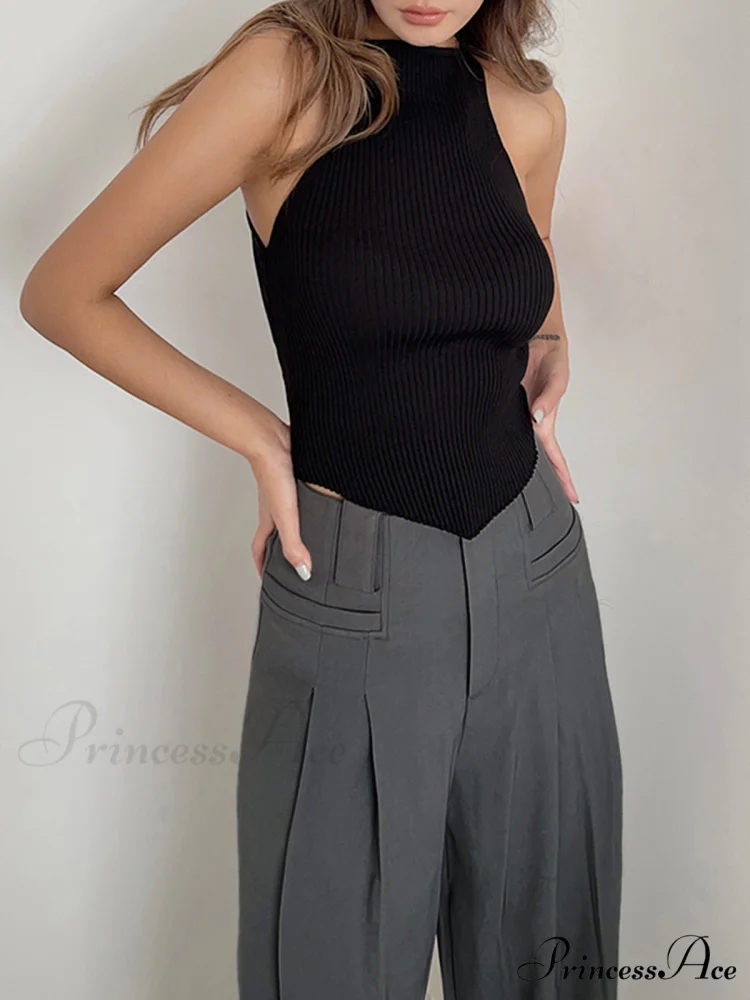 Basic Ribbed Graceful Sweater Vest - Image 2