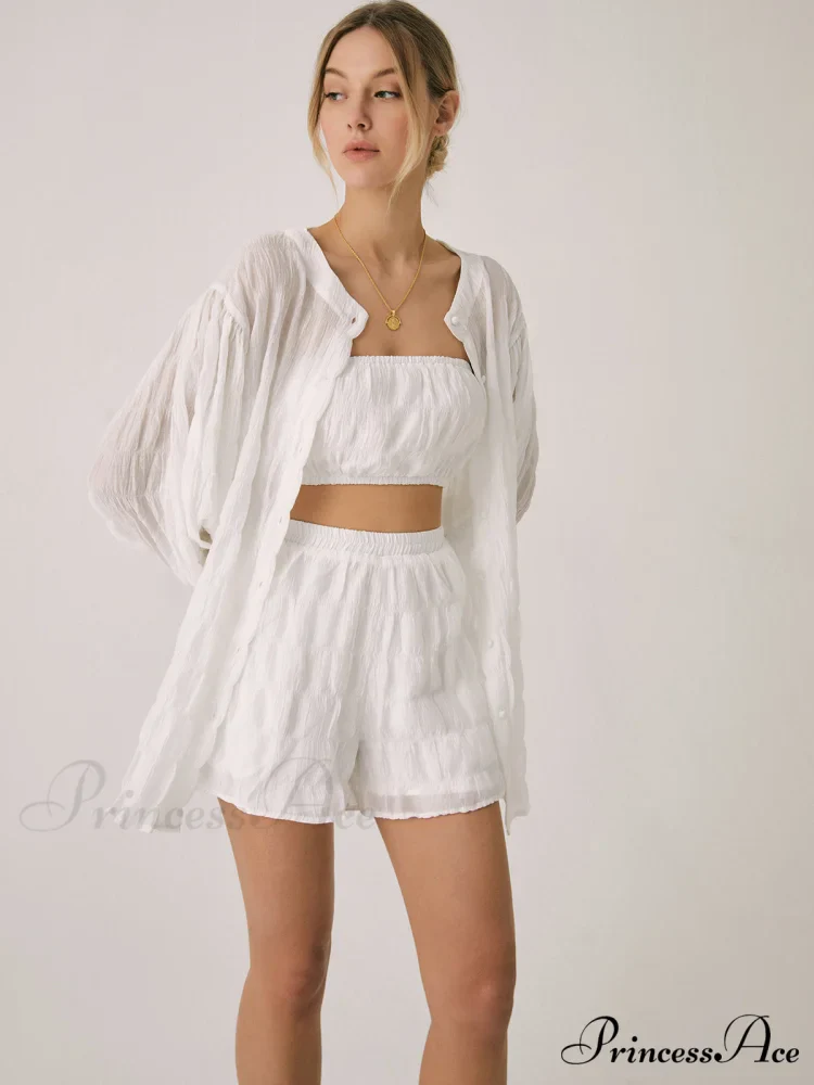 Breathable Three Graceful Piece Shorts Set - Image 2