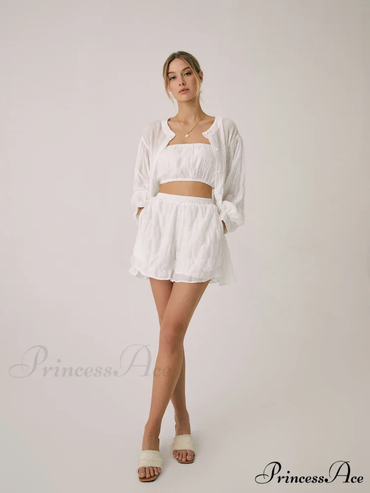 Breathable Three Graceful Piece Shorts Set - Image 3