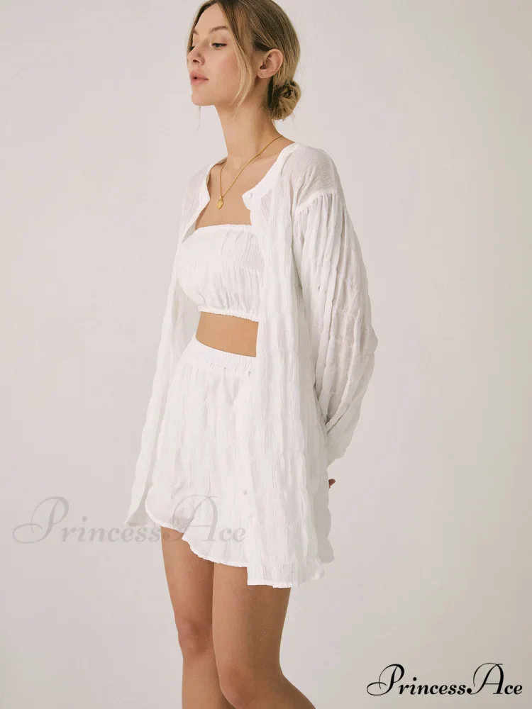 Breathable Three Graceful Piece Shorts Set - Image 4