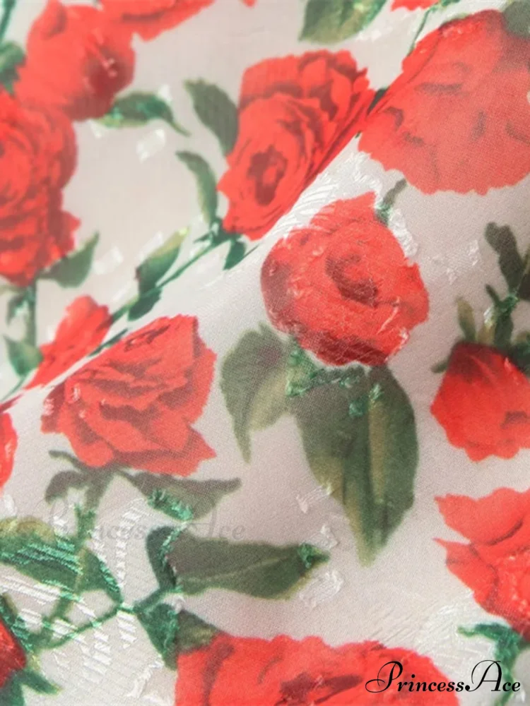 Bulgaria Roses Floral Trendy Backless Mini Dress - Image 6