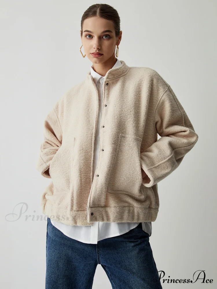 Button Down Double Trendy Pockets Bomber Jacket - Image 3