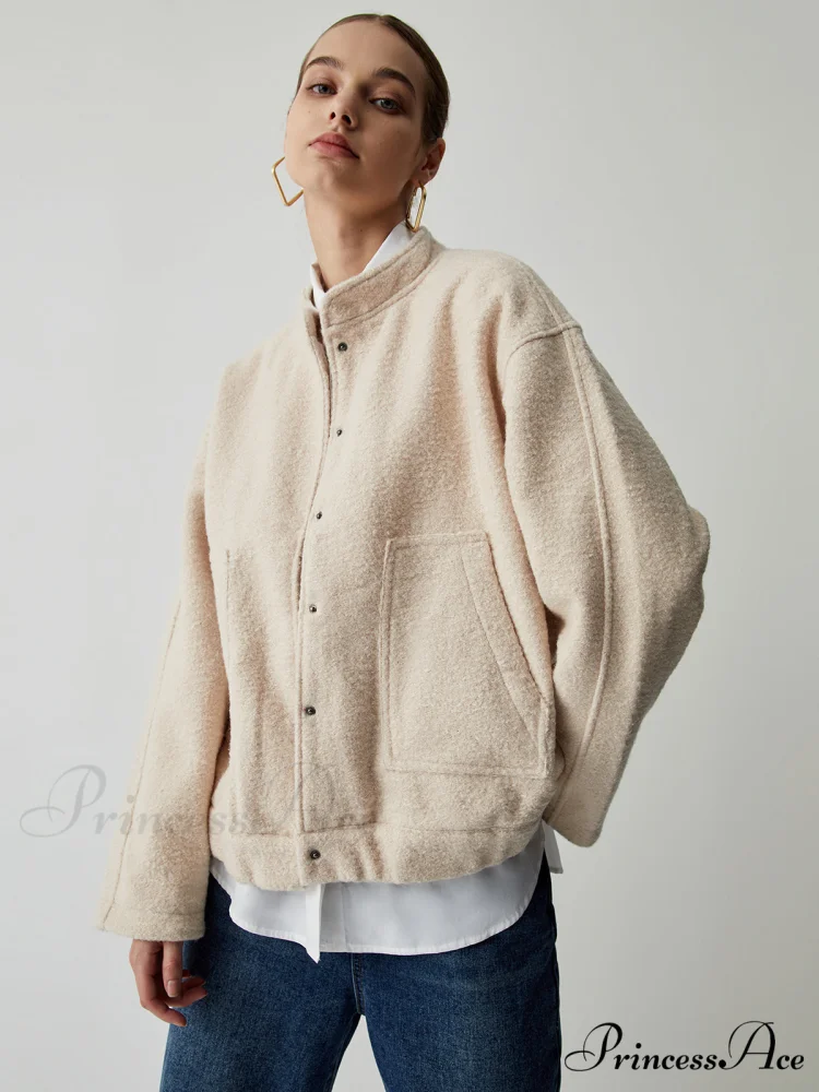 Button Down Double Trendy Pockets Bomber Jacket - Image 5