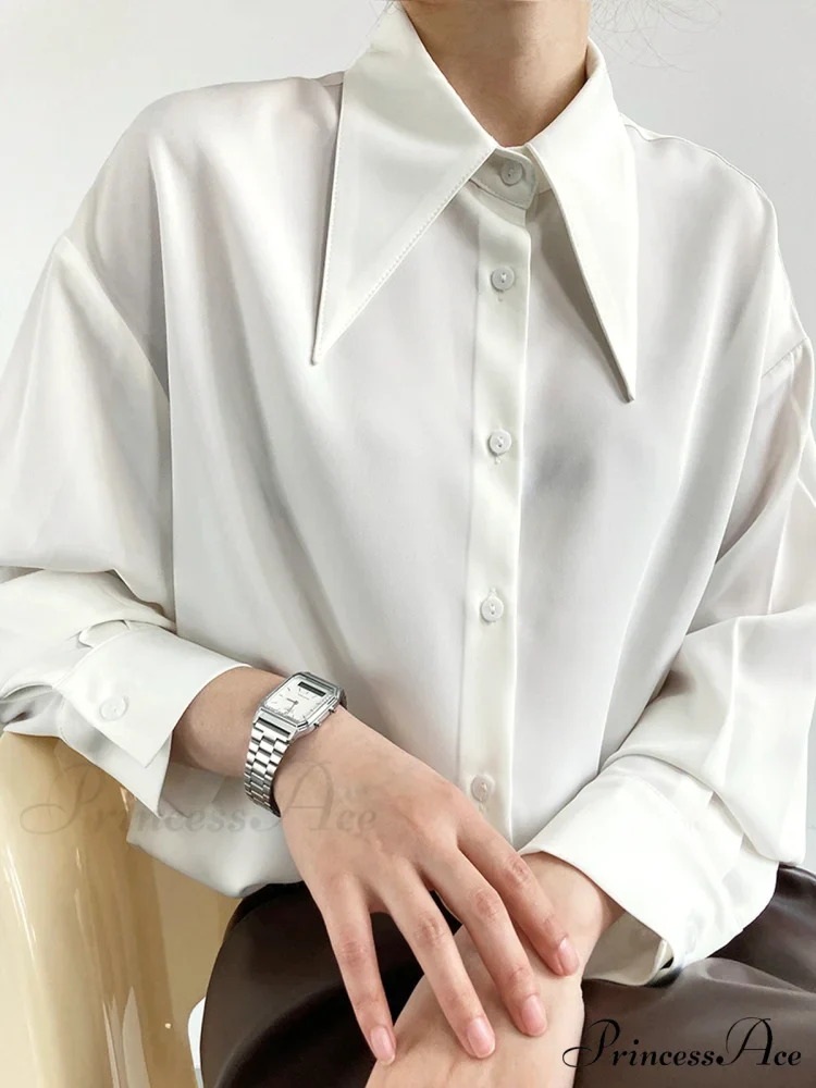 Button Down Long Trendy Sleeve Collar Shirt - Image 3