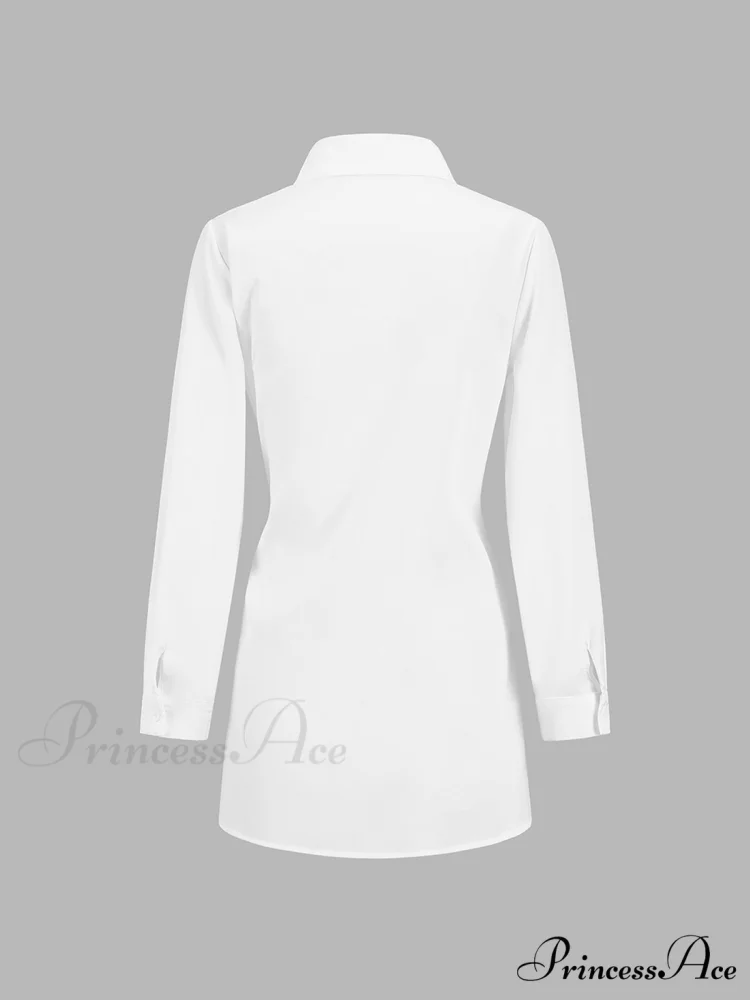 Button Down Graceful Tied Long Shirt - Image 3