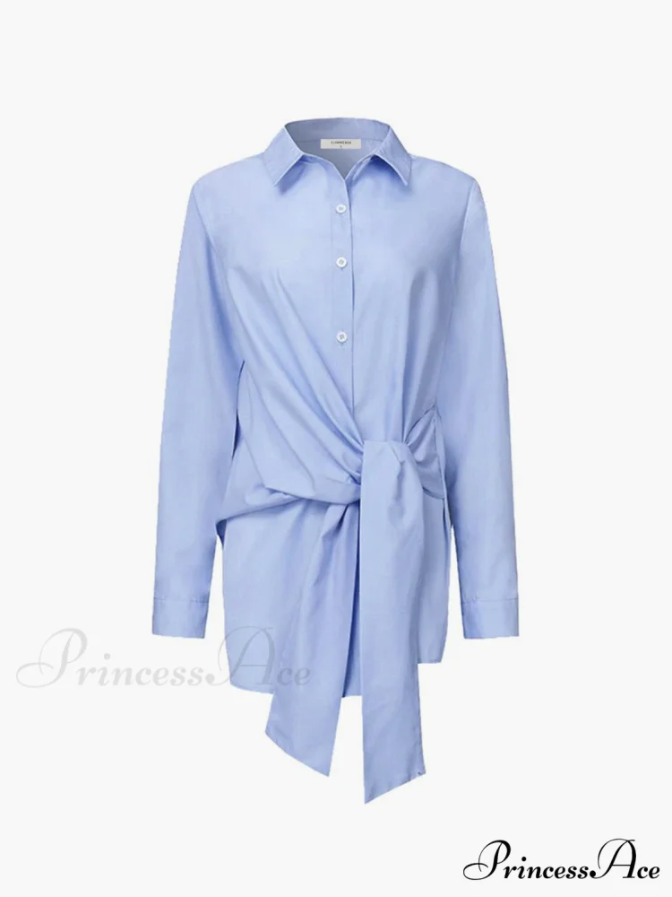 Button Down Graceful Tied Long Shirt - Image 7