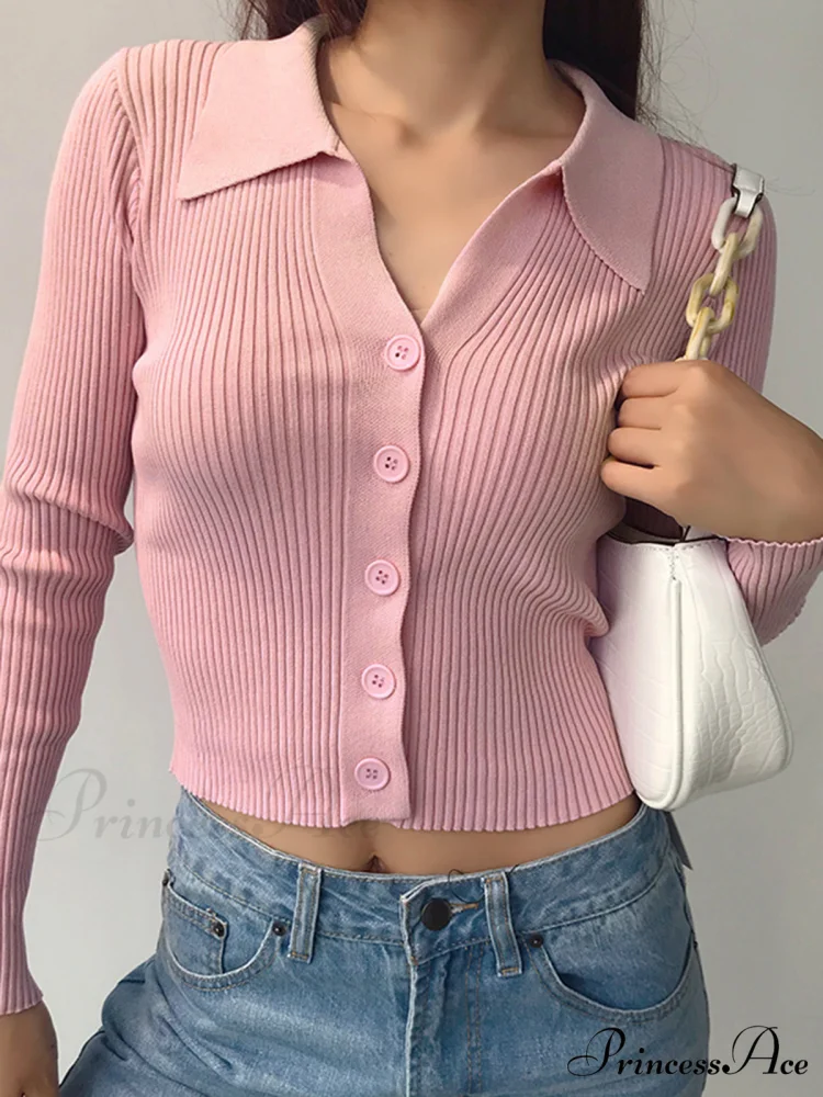 Button Up Graceful Collared Cardigan - Image 10