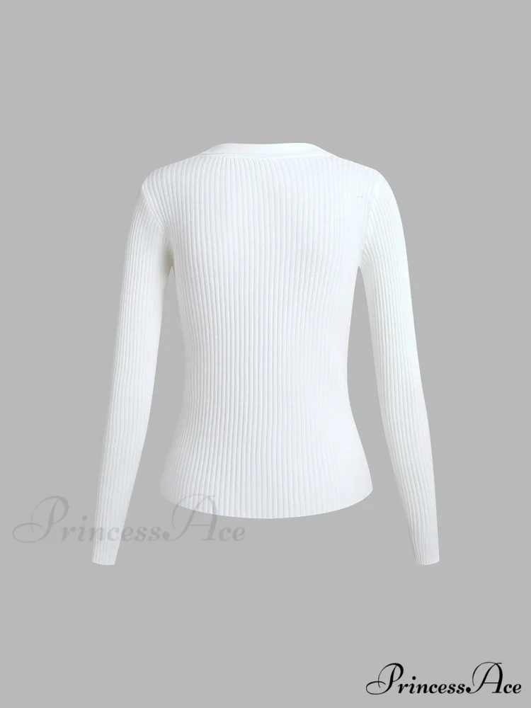Button Up Graceful Collared Cardigan - Image 3