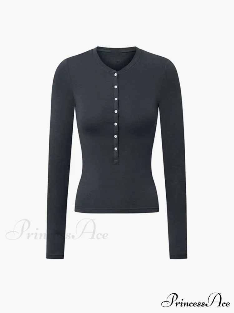 Button Up Graceful Long Sleeve Top - Image 4
