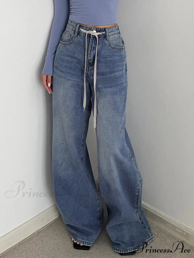 Buttoned Tied Graceful Denim Boyfriend Jeans - Image 2