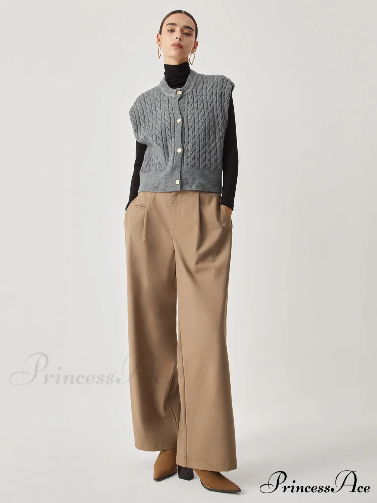 Cable Knit Graceful Button Down Vest - Image 2
