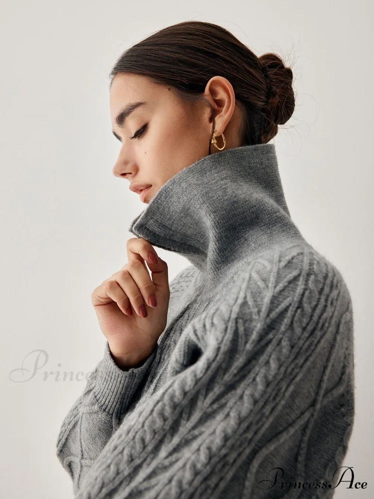 Cable Knit Open Collar Modern Cardigan WIth Matching Skirt - Image 5