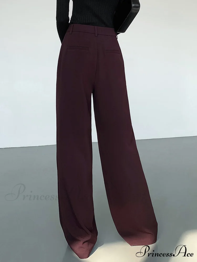 Casual Pleated Graceful Wide Leg Pants - Image 3