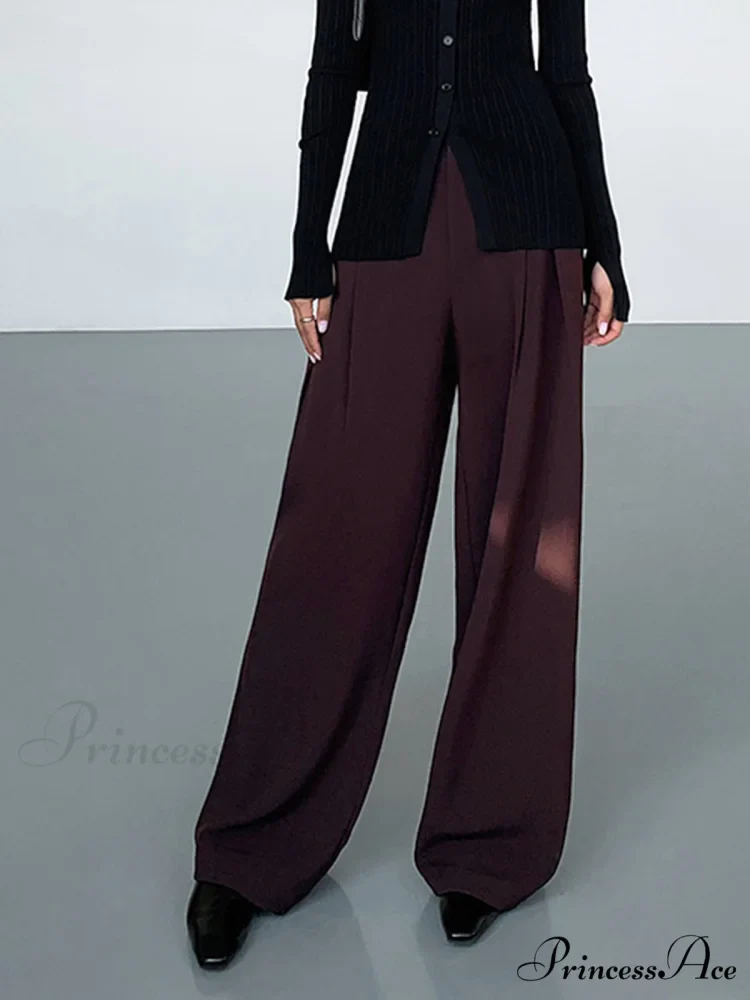 Casual Pleated Graceful Wide Leg Pants - Image 4