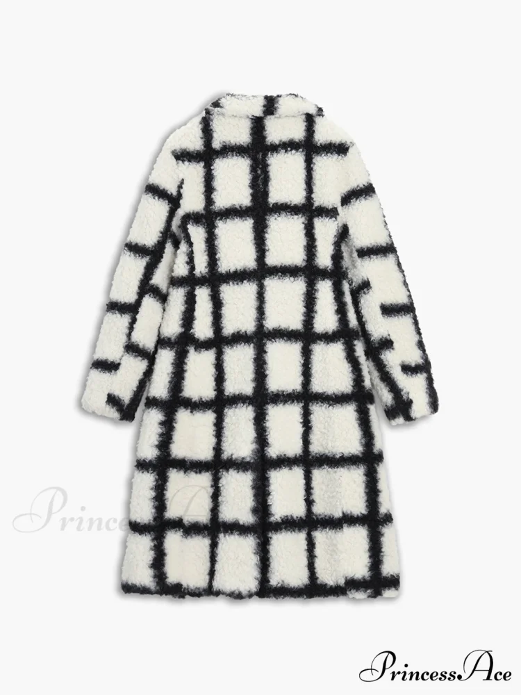 Checkered Button Graceful Sherpa Jacket - Image 5