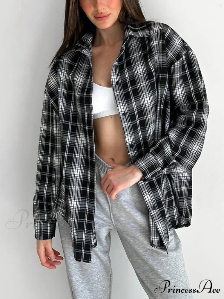 Checkered Charming Oversized Shirt - Image 2