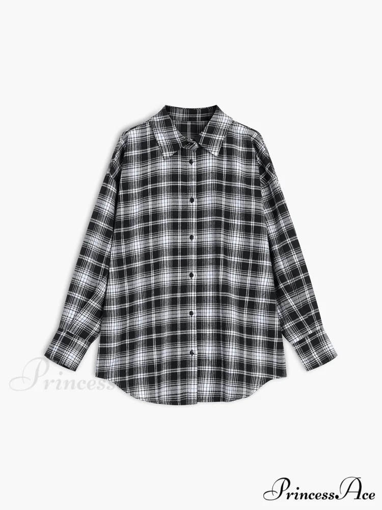 Checkered Charming Oversized Shirt - Image 3