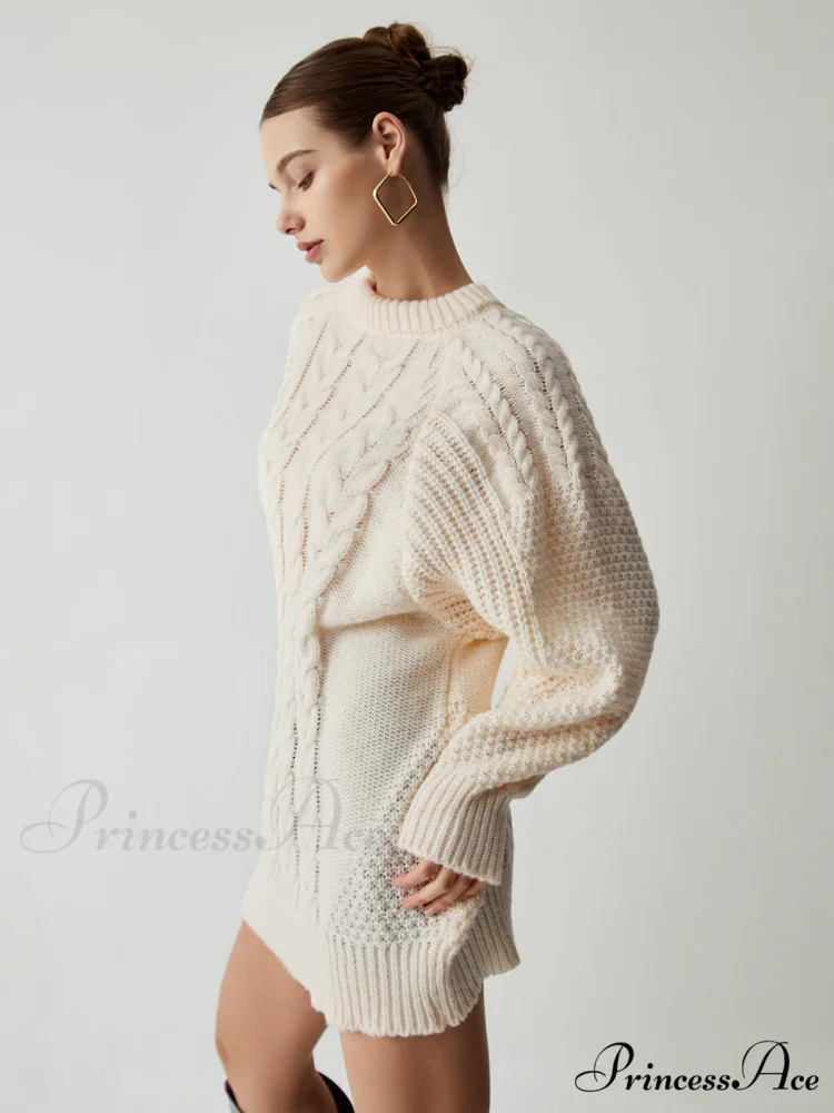 Chunky Cable Graceful Knit Oversized Sweater - Image 3