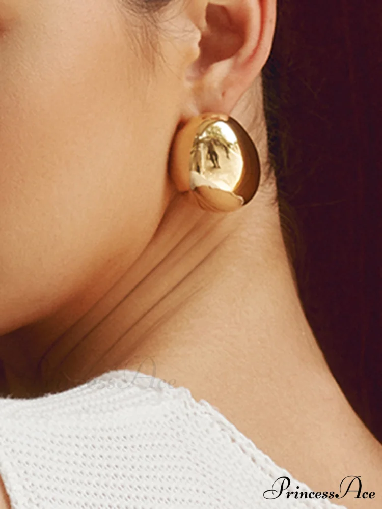 Chunky Teardrop Graceful Statement Earrings - Image 2