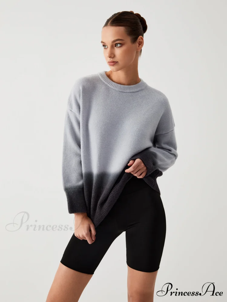 Cloud Nine Fuzzy Trendy Ombre Oversized Sweater - Image 2