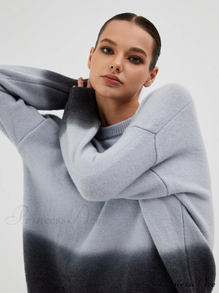 Cloud Nine Fuzzy Trendy Ombre Oversized Sweater - Image 5