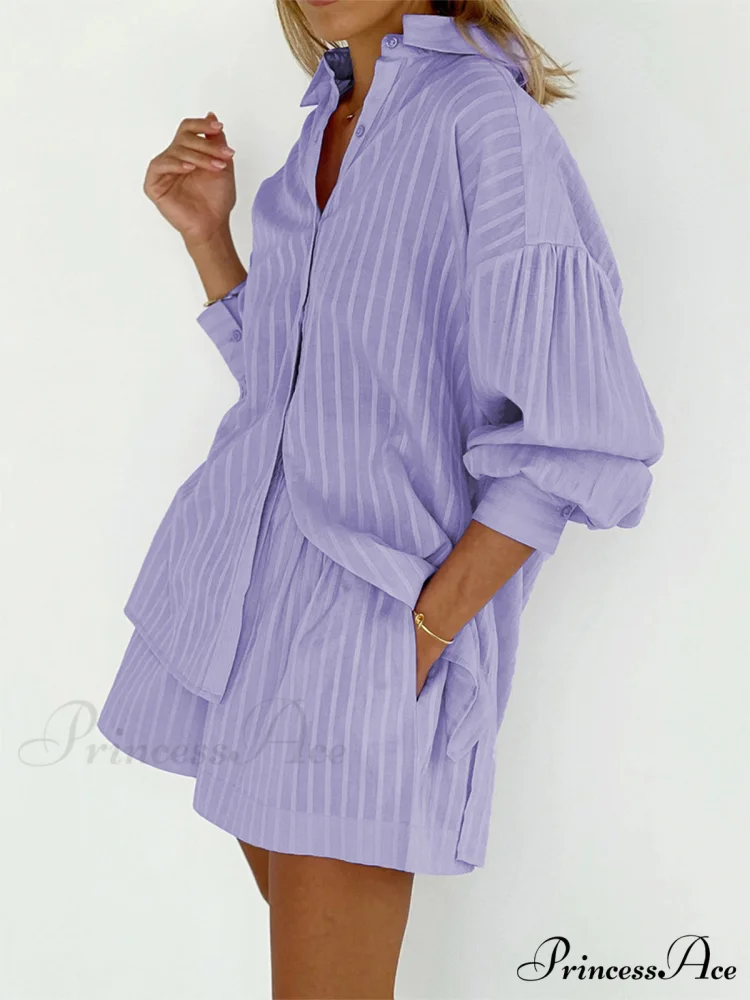 Cloud Nine Pinstripe See Modern Through Two Piece Shorts Set - Image 5
