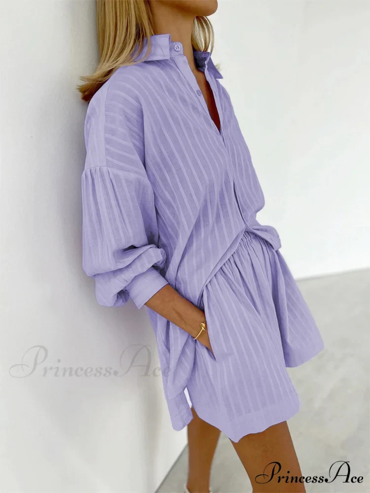 Cloud Nine Pinstripe See Modern Through Two Piece Shorts Set - Image 7