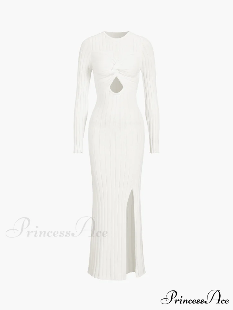 Coastal Allure Knotted Trendy Long Sweater Dress - Image 6