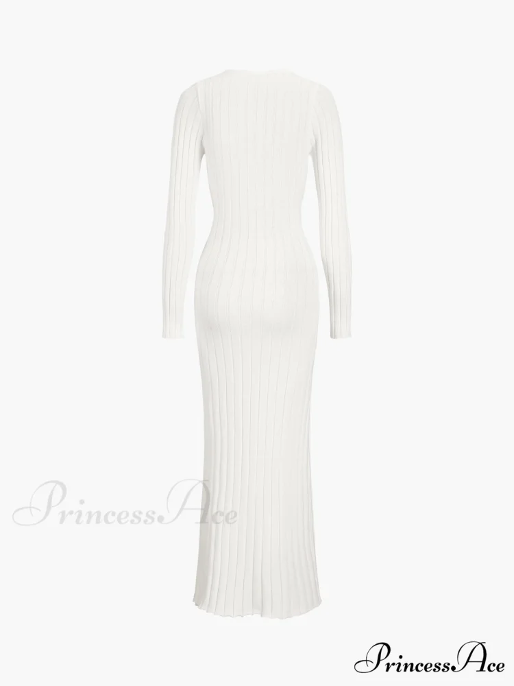 Coastal Allure Knotted Trendy Long Sweater Dress - Image 7