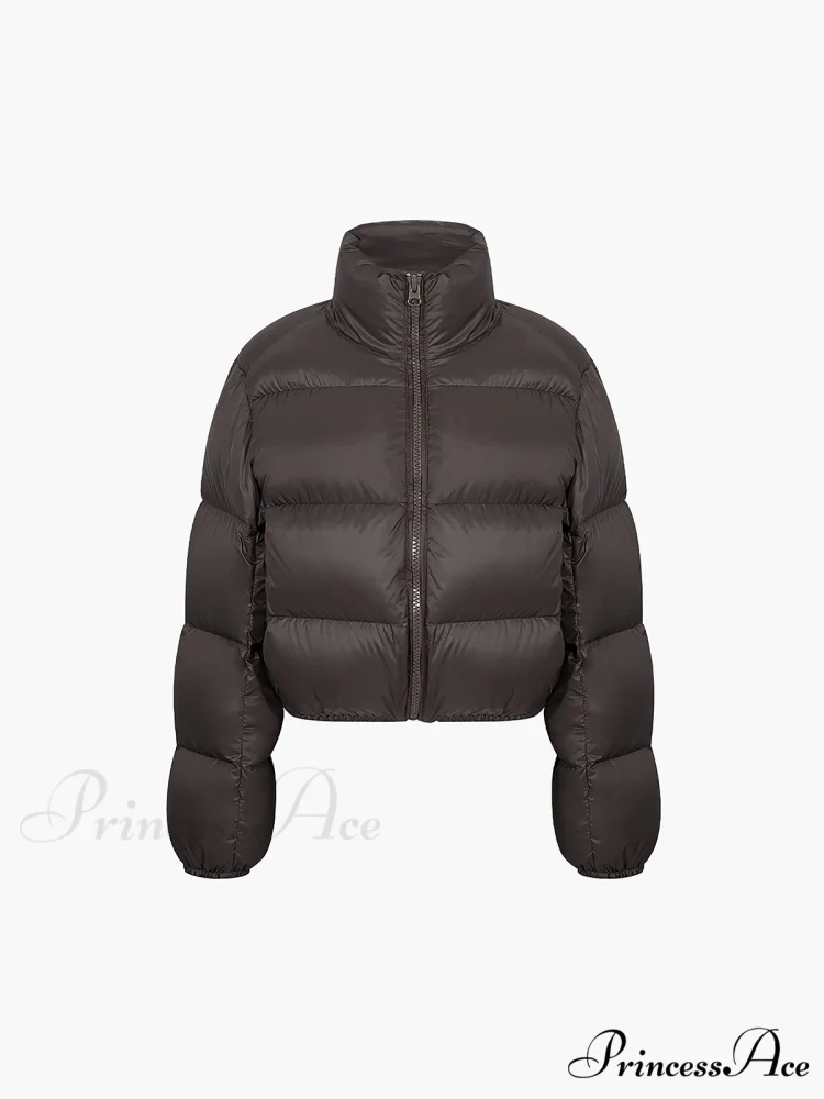 Cocoa Bean Stand Trendy Collar Quilted Puffer Coat - Image 4