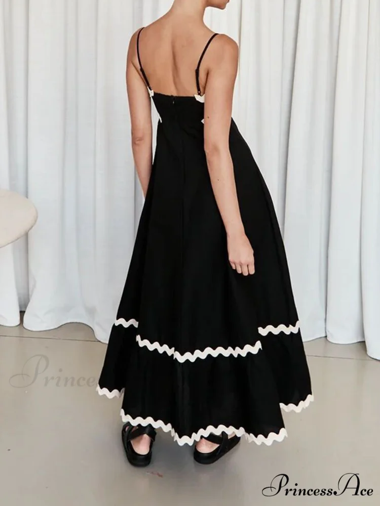 Contast Trim Graceful Cami Long Dress - Image 5