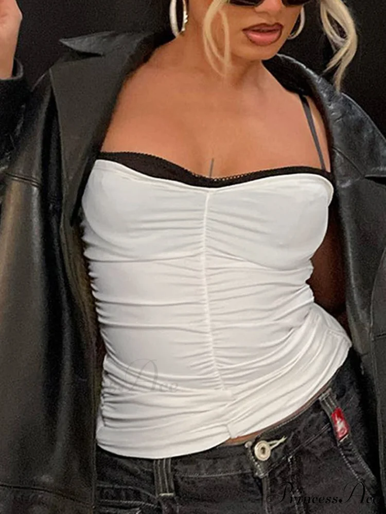 Contrast Pleated Graceful Cami Top - Image 2