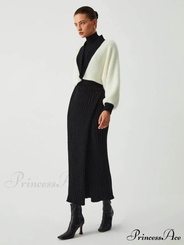 Contrast Trim Graceful Fuzzy Crop Cardigan - Image 6
