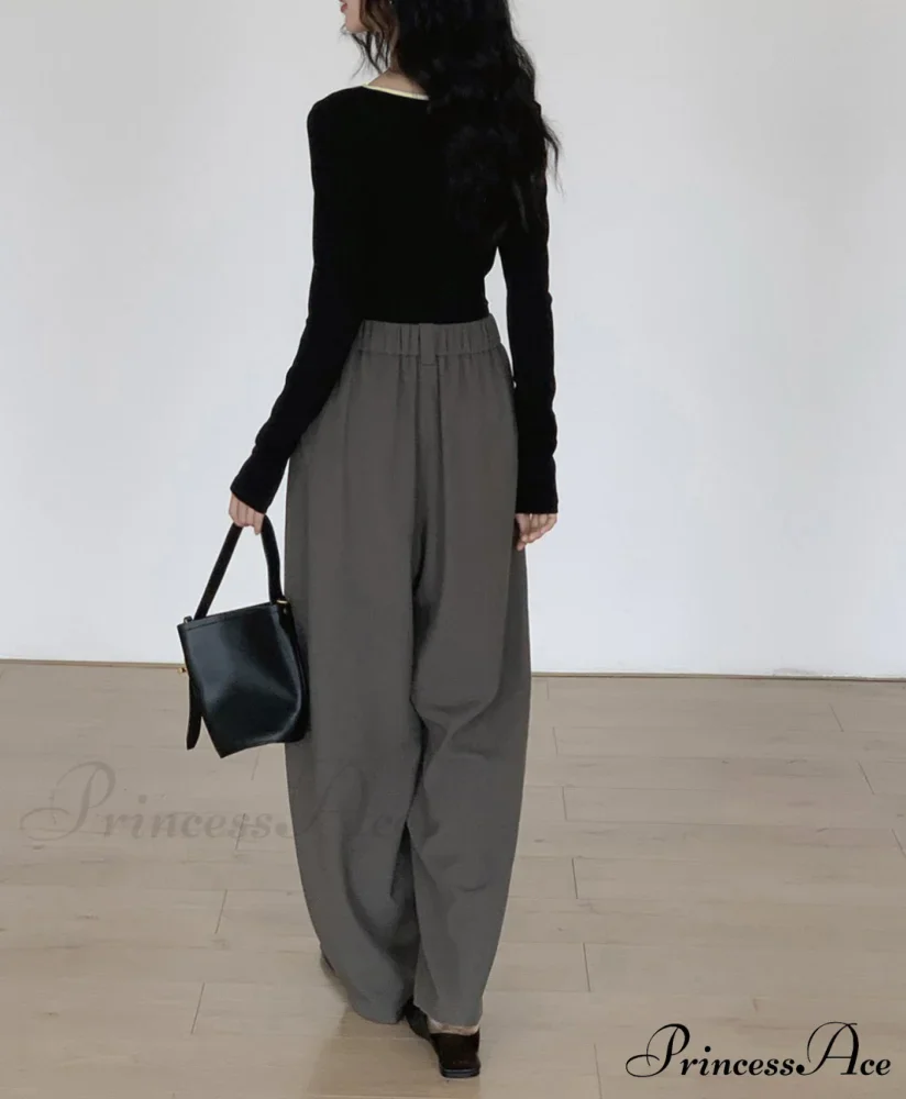 Contrast Trim Long Trendy Sleeve Asymmetrical Top - Image 3