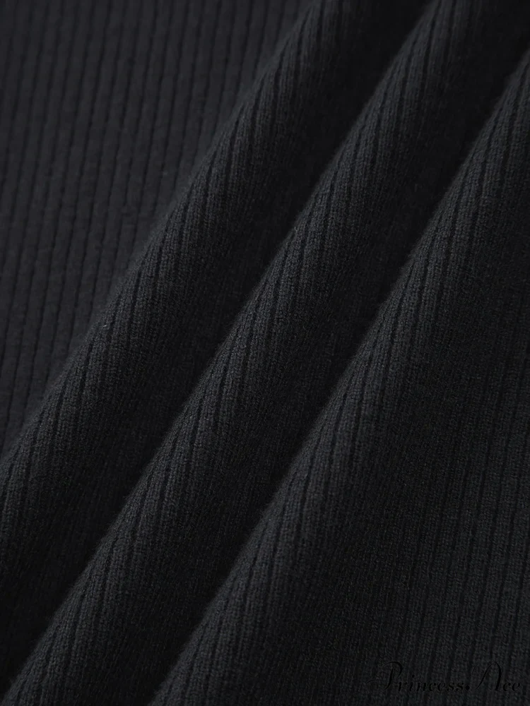 Contrast Trim Mock Trendy Neck Knit Top - Image 7