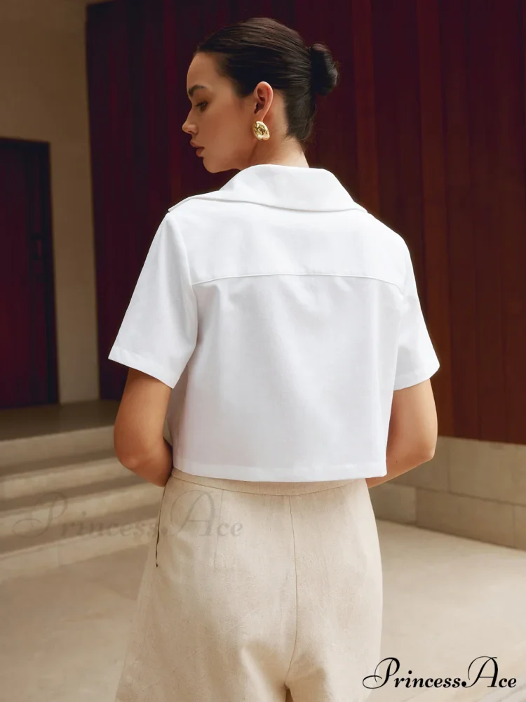 Cotton & Graceful Linen Cropped Shirt - Image 4