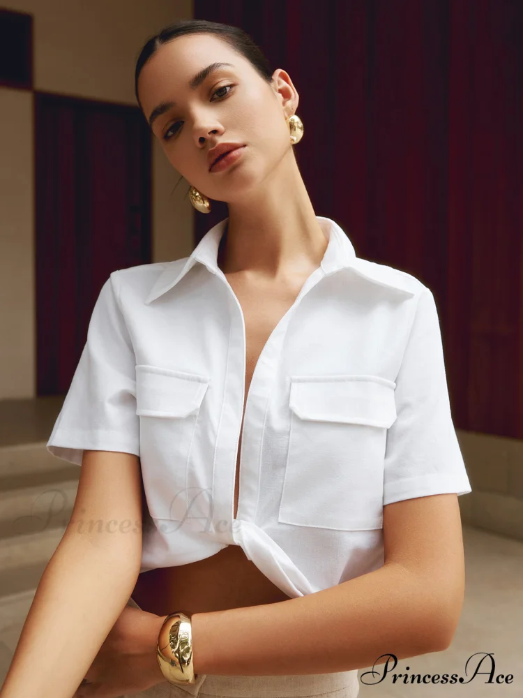 Cotton & Graceful Linen Cropped Shirt - Image 5