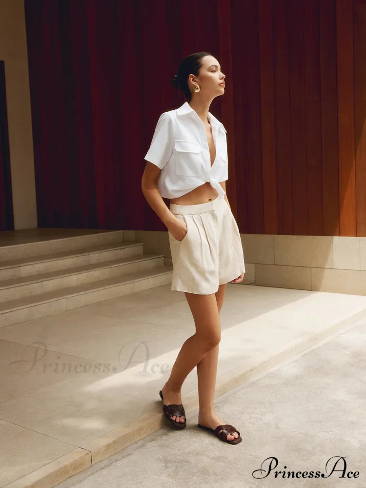Cotton & Graceful Linen Cropped Shirt - Image 6