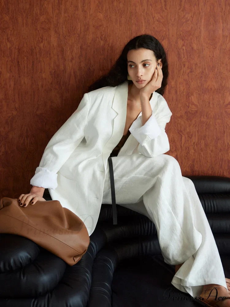 Cotton & Graceful Linen Oversized Blazer - Image 2