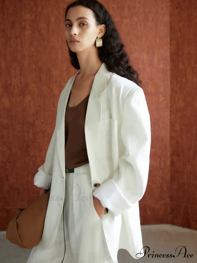 Cotton & Graceful Linen Oversized Blazer - Image 3