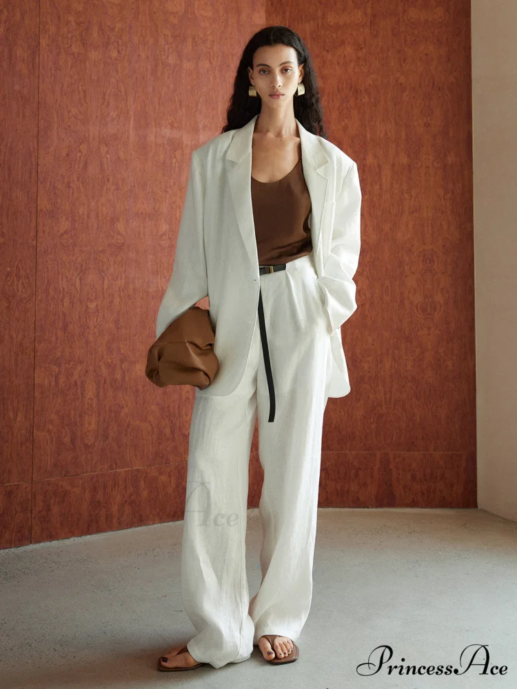 Cotton & Graceful Linen Oversized Blazer - Image 5
