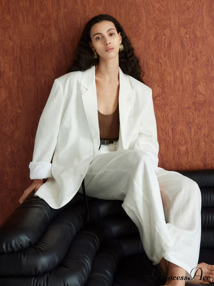 Cotton & Graceful Linen Oversized Blazer - Image 6