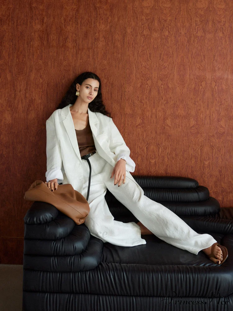 Cotton & Graceful Linen Oversized Blazer - Image 7